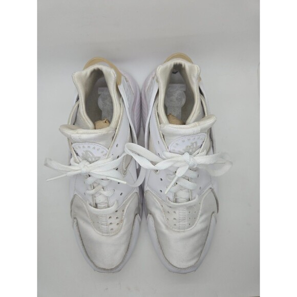 Nike Air Huarache Run Shoes Men's 8 Triple White Athletic Running Gym Sneakers - Picture 3 of 8